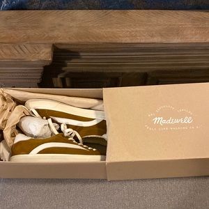 New Madewell Sidewalk Low-Top  Suede and Leather Sneakers